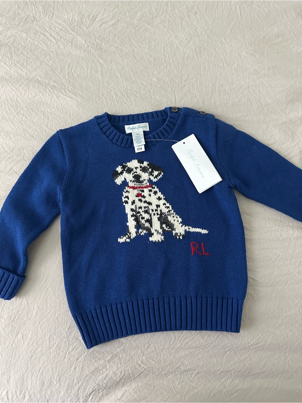Ralph Lauren Dalmatian Intarsia-Knit Sweater